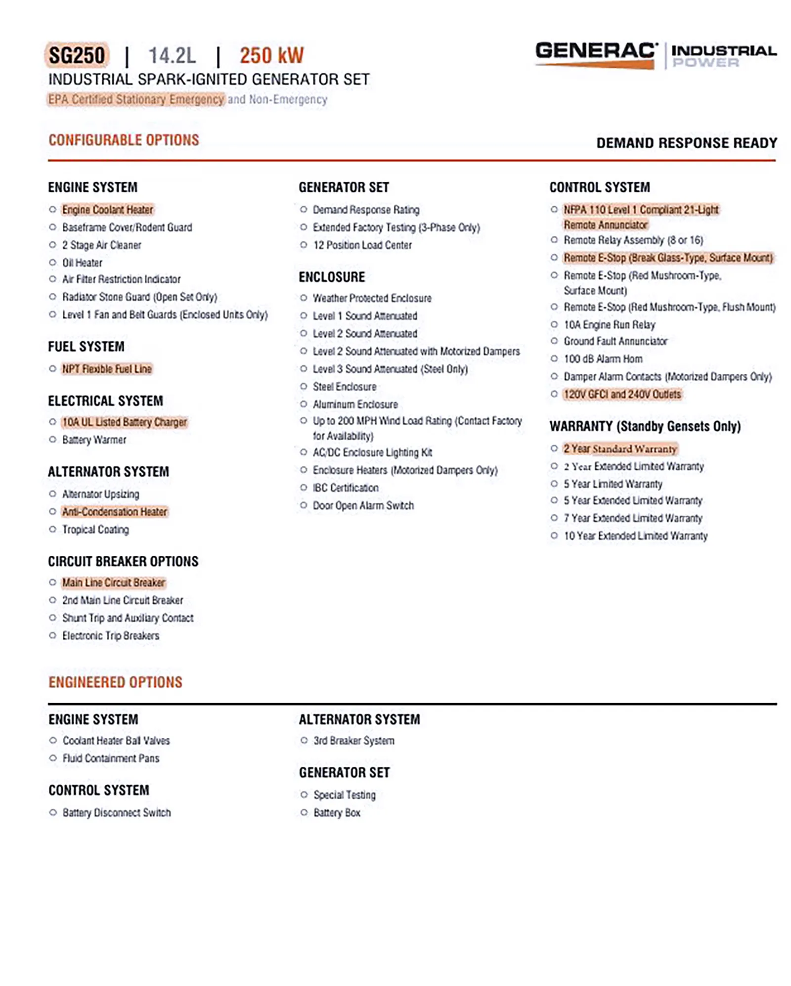 GENERAC POWER SYSTEMS SG250_3745880