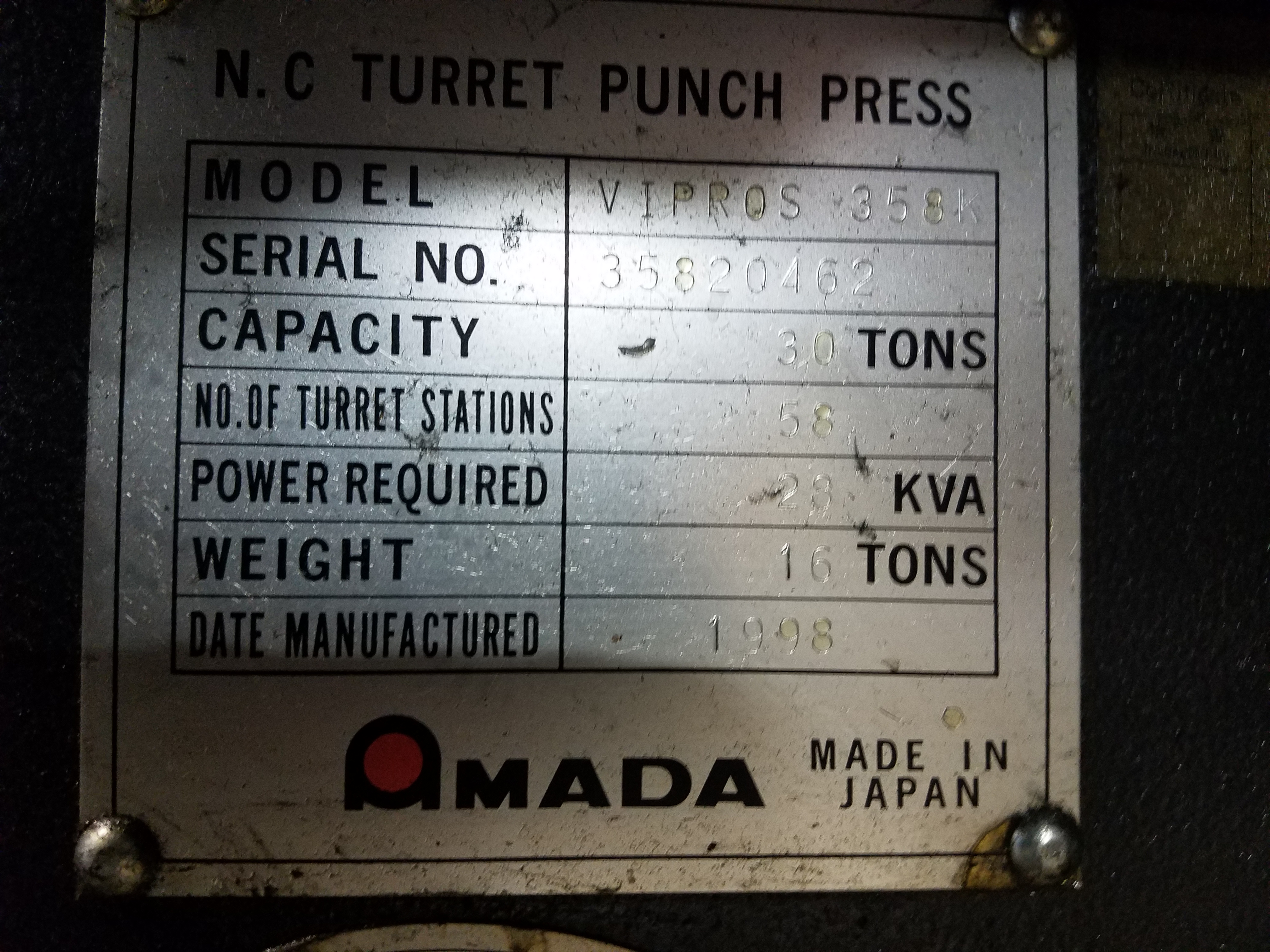 Amada Vipros 358K 1998 1