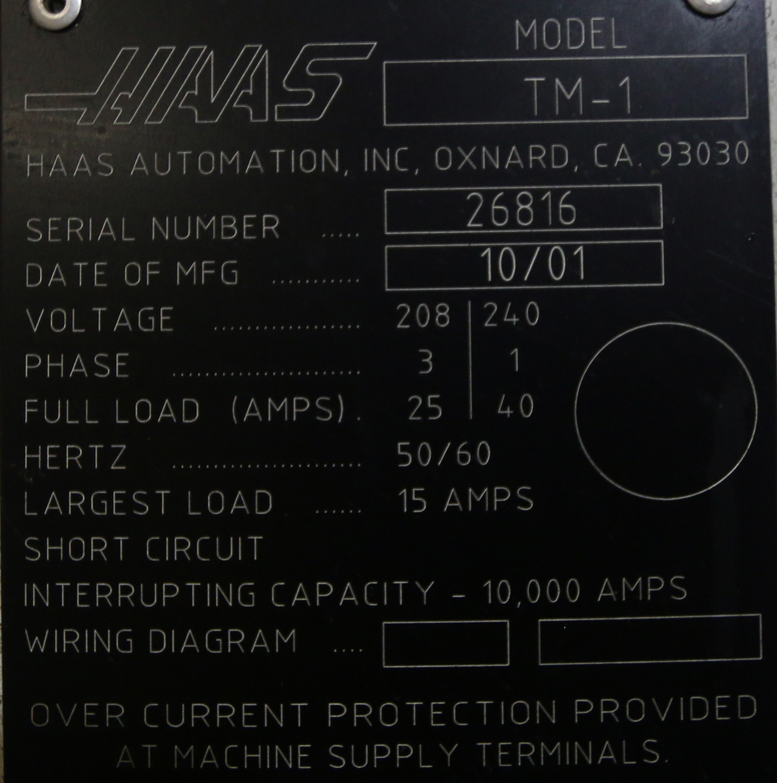 Haas Tooling Room 2001 1