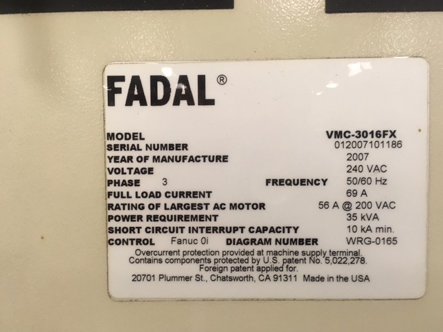 Fadal 3016FX 2007 1