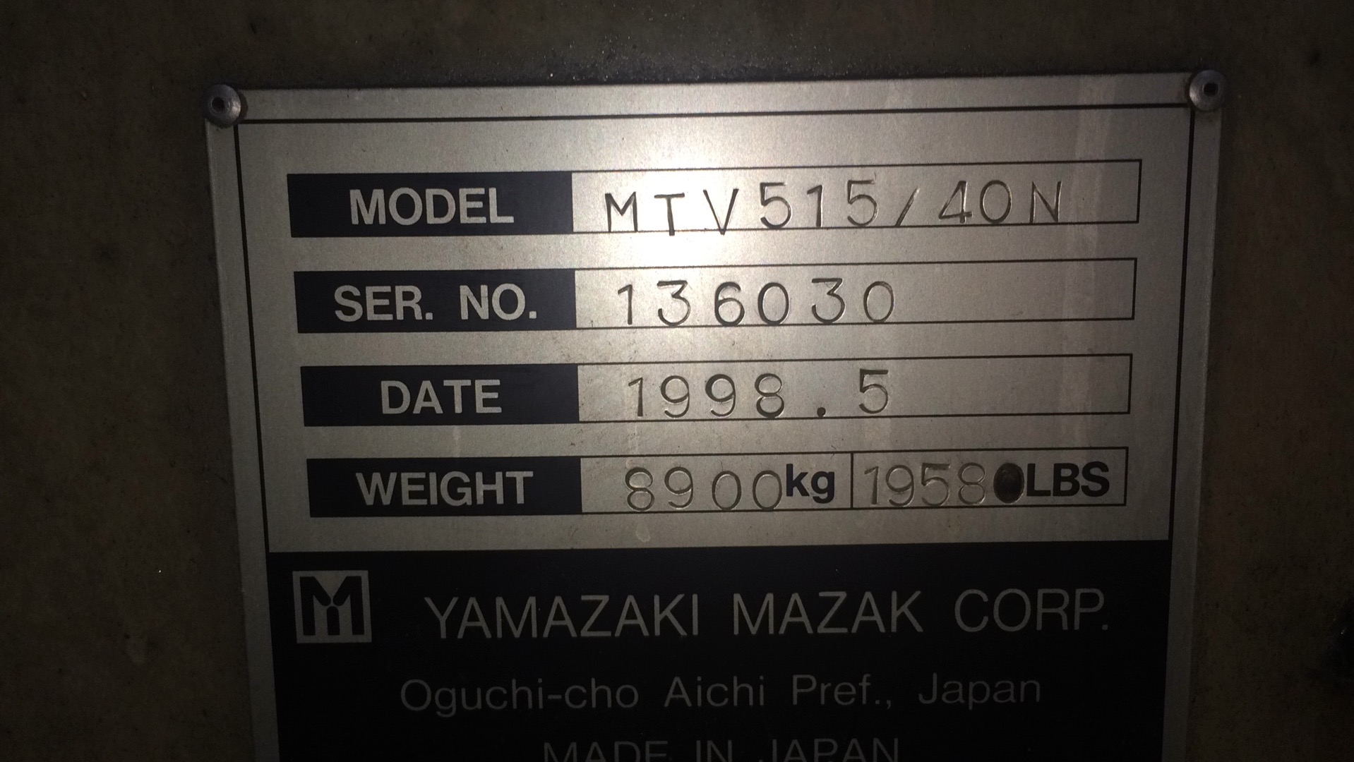 Mazak MTV515/40N 1998 1