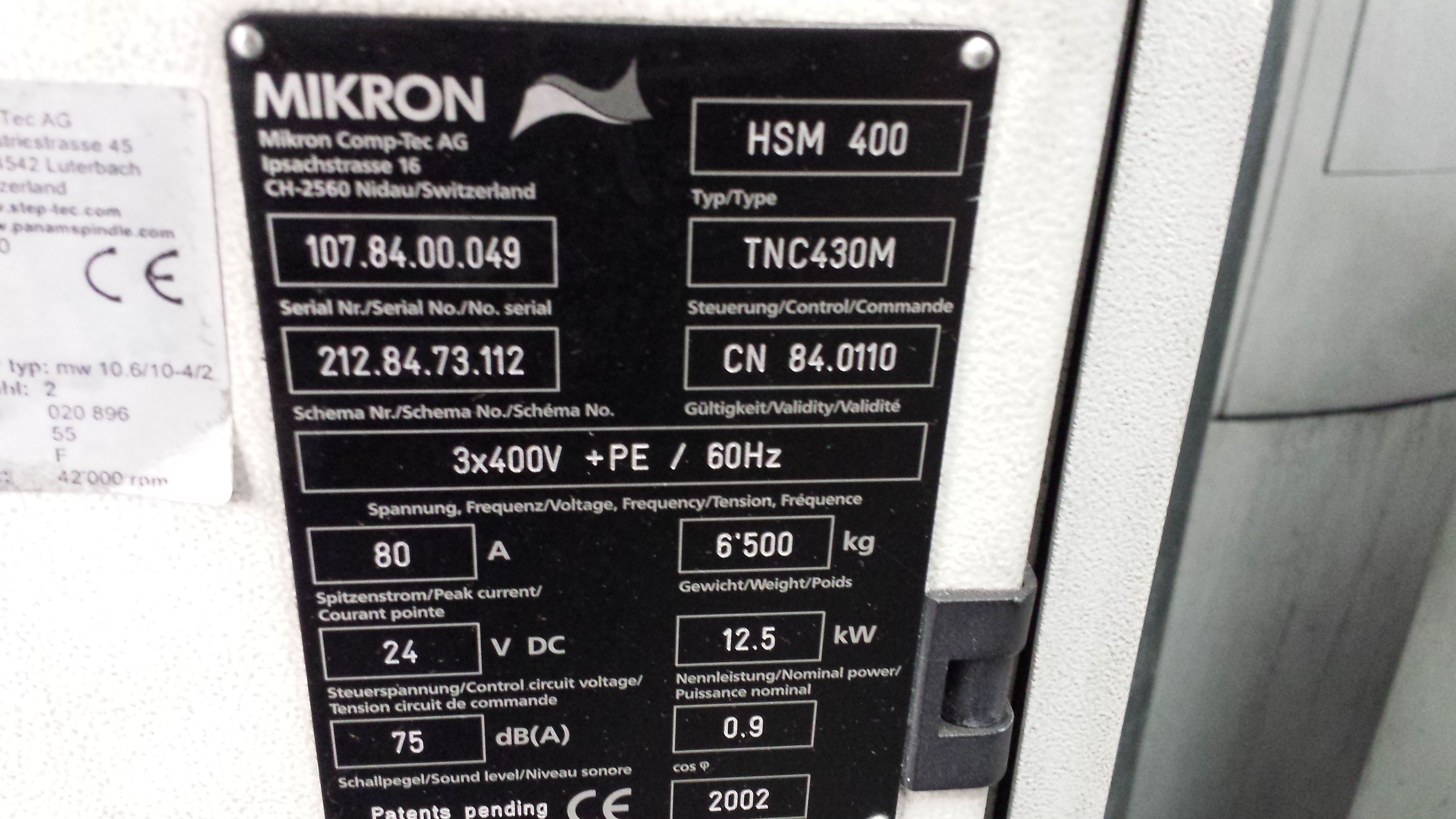 Mikron HSM 400 2002 1