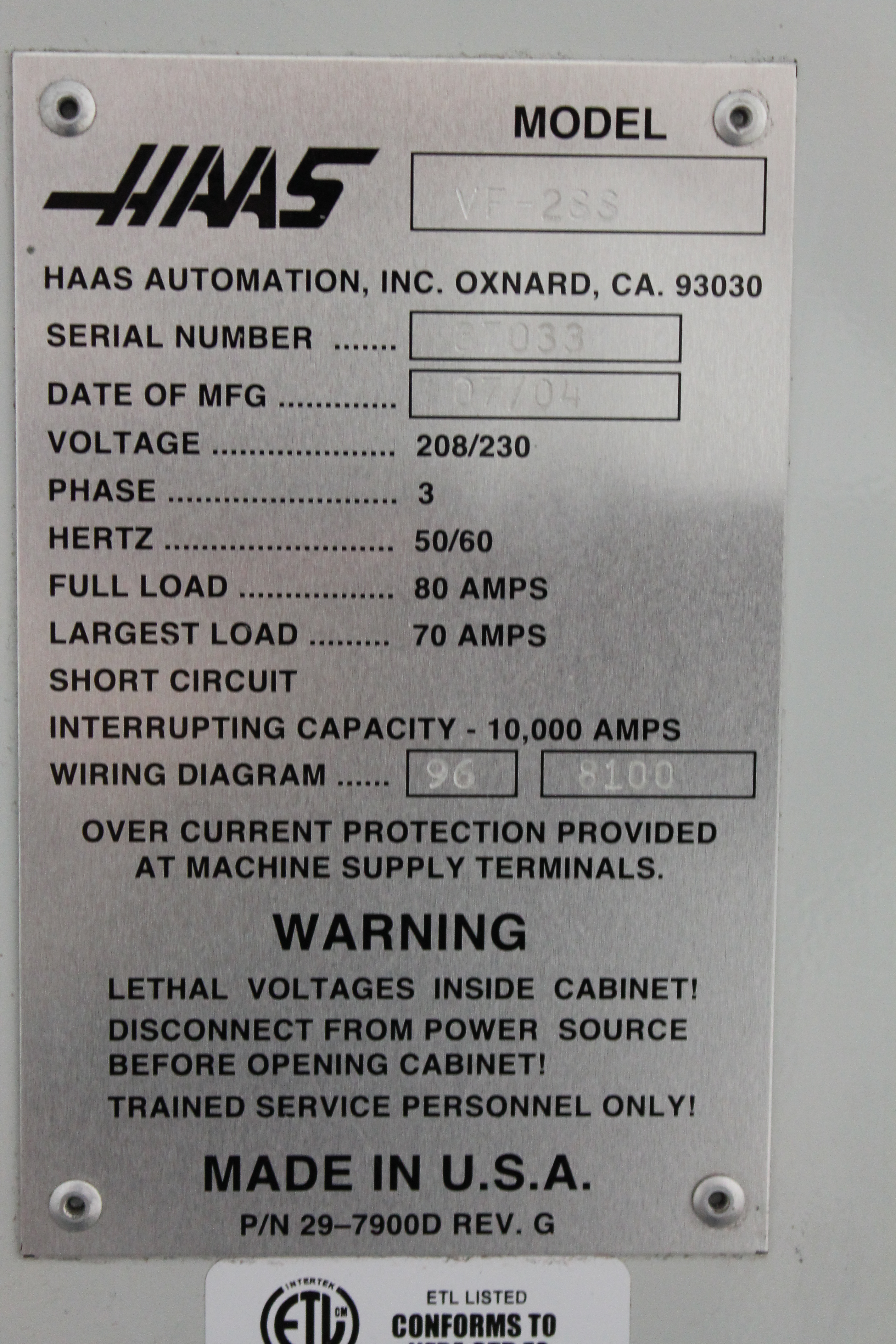 Haas VF-2SS 2004 1