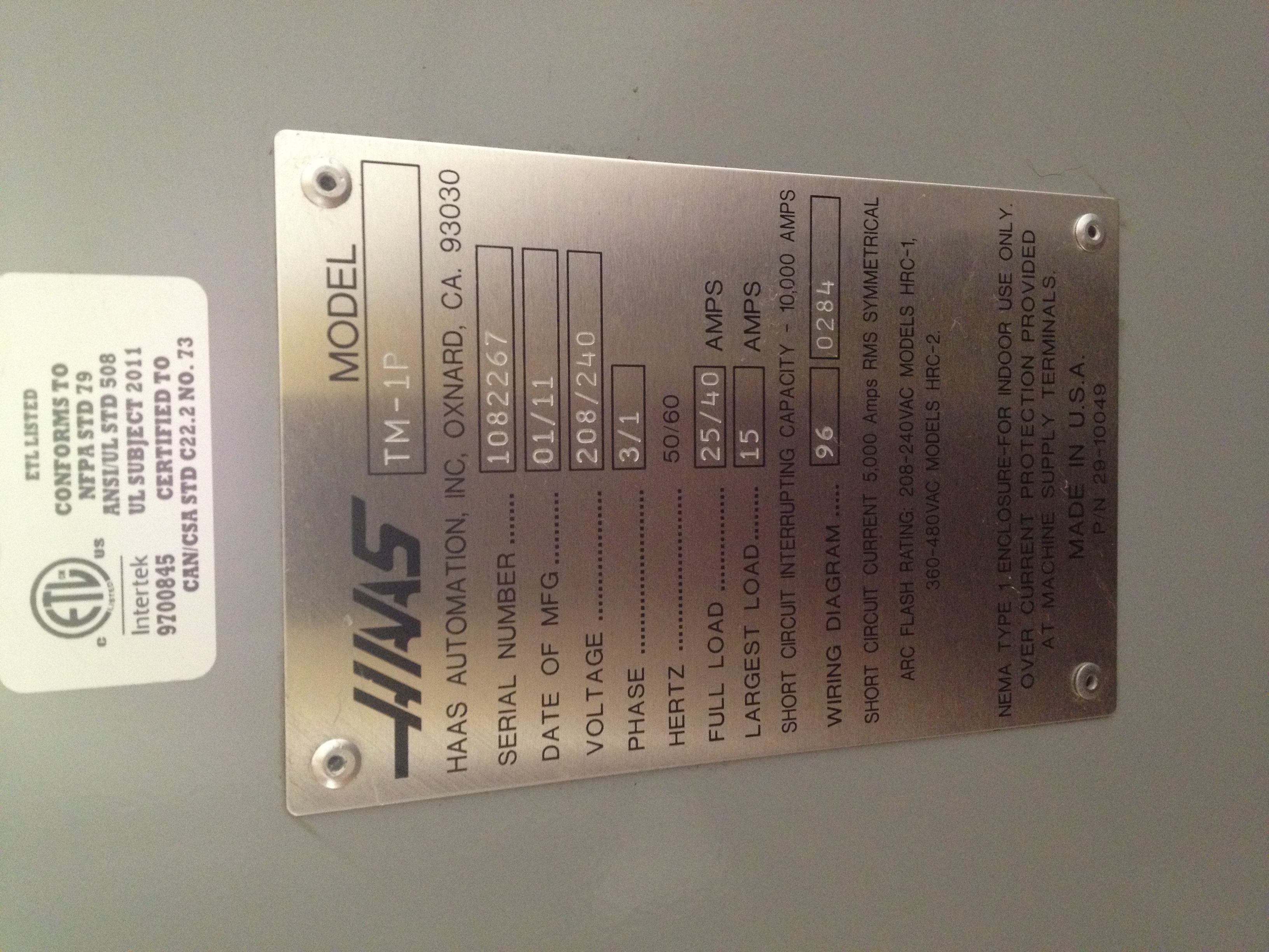 Haas TM1-P 2011 1