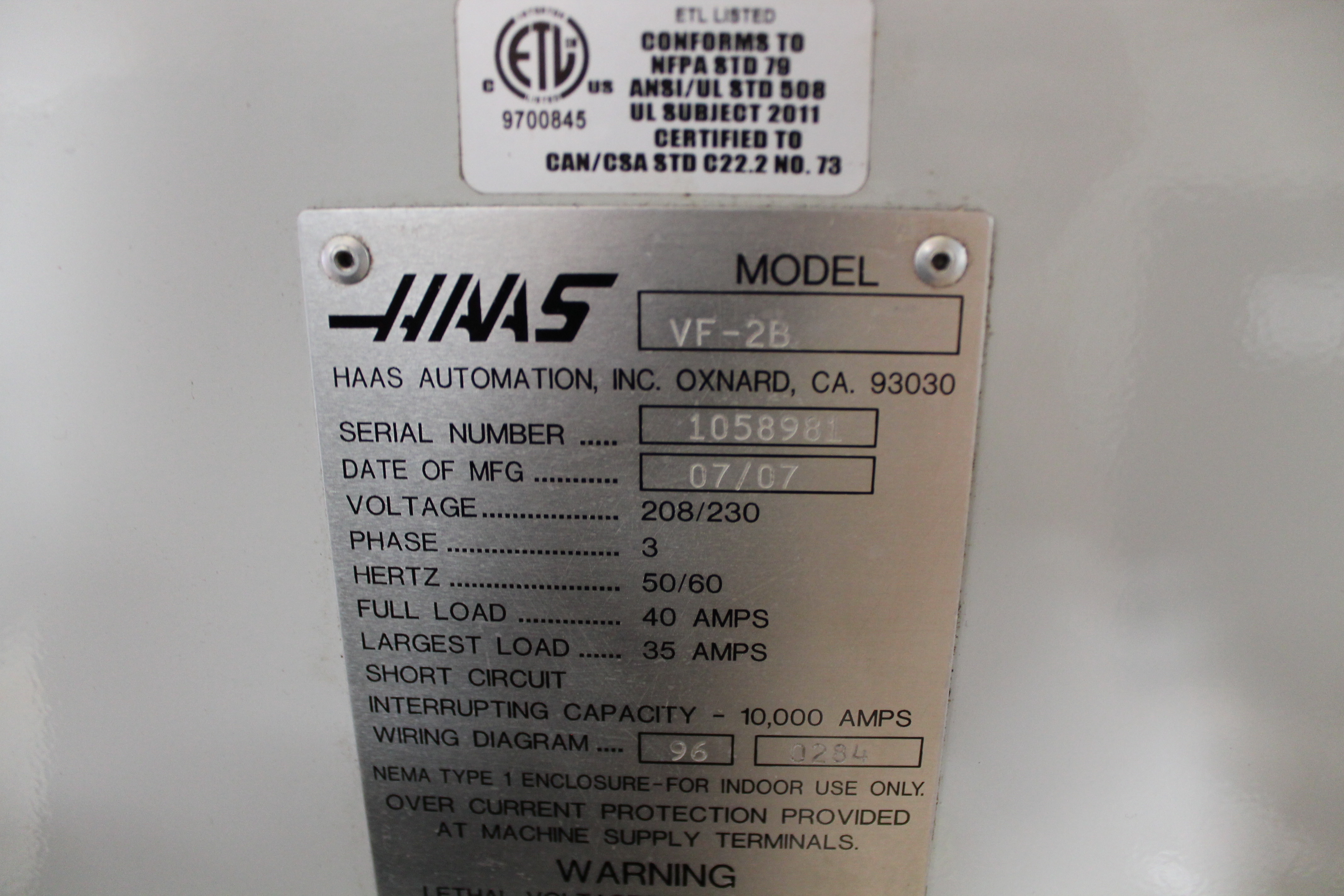 Haas VF-2B 2007 1
