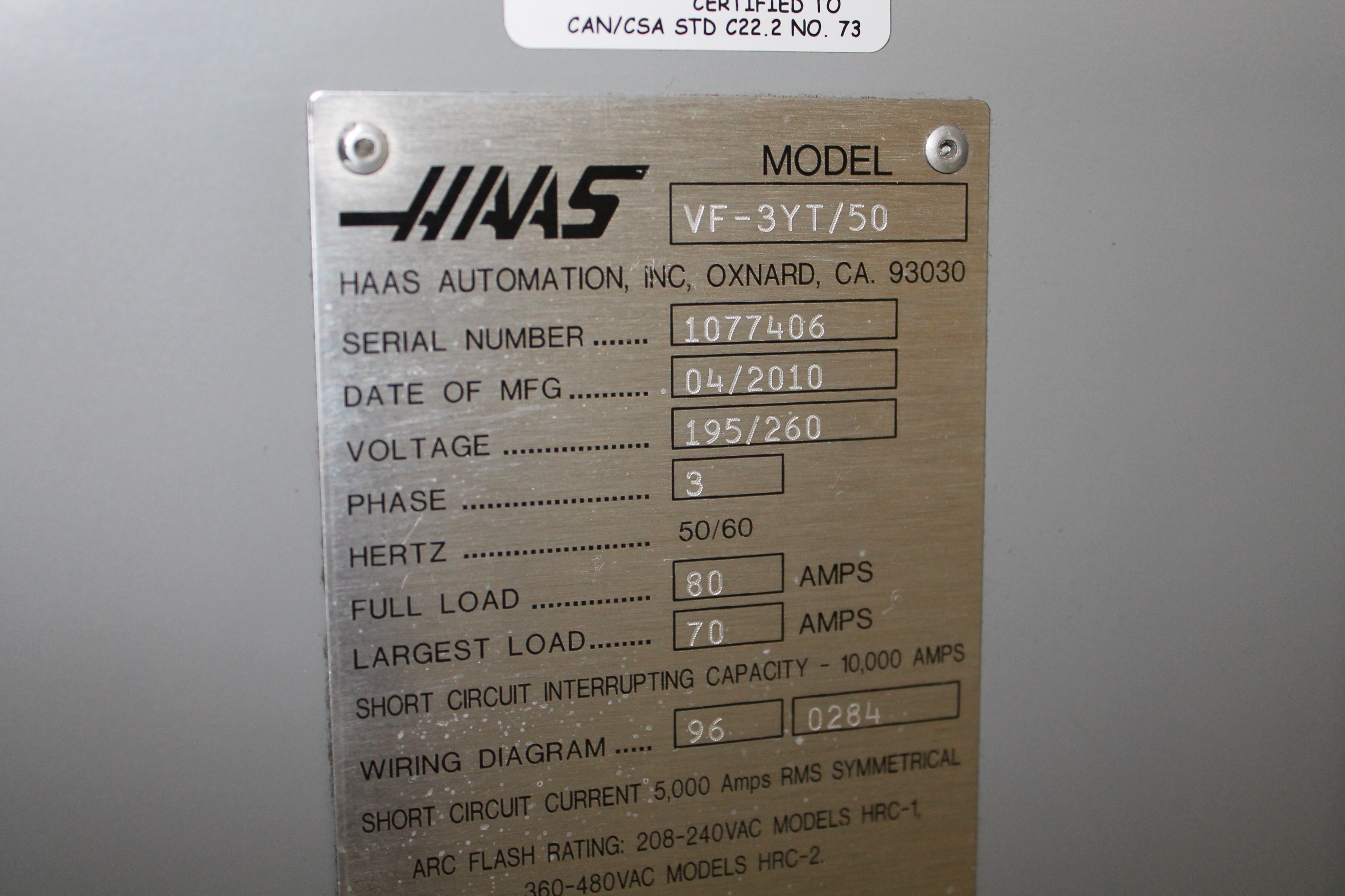Haas VF-3YT/50 2010 1