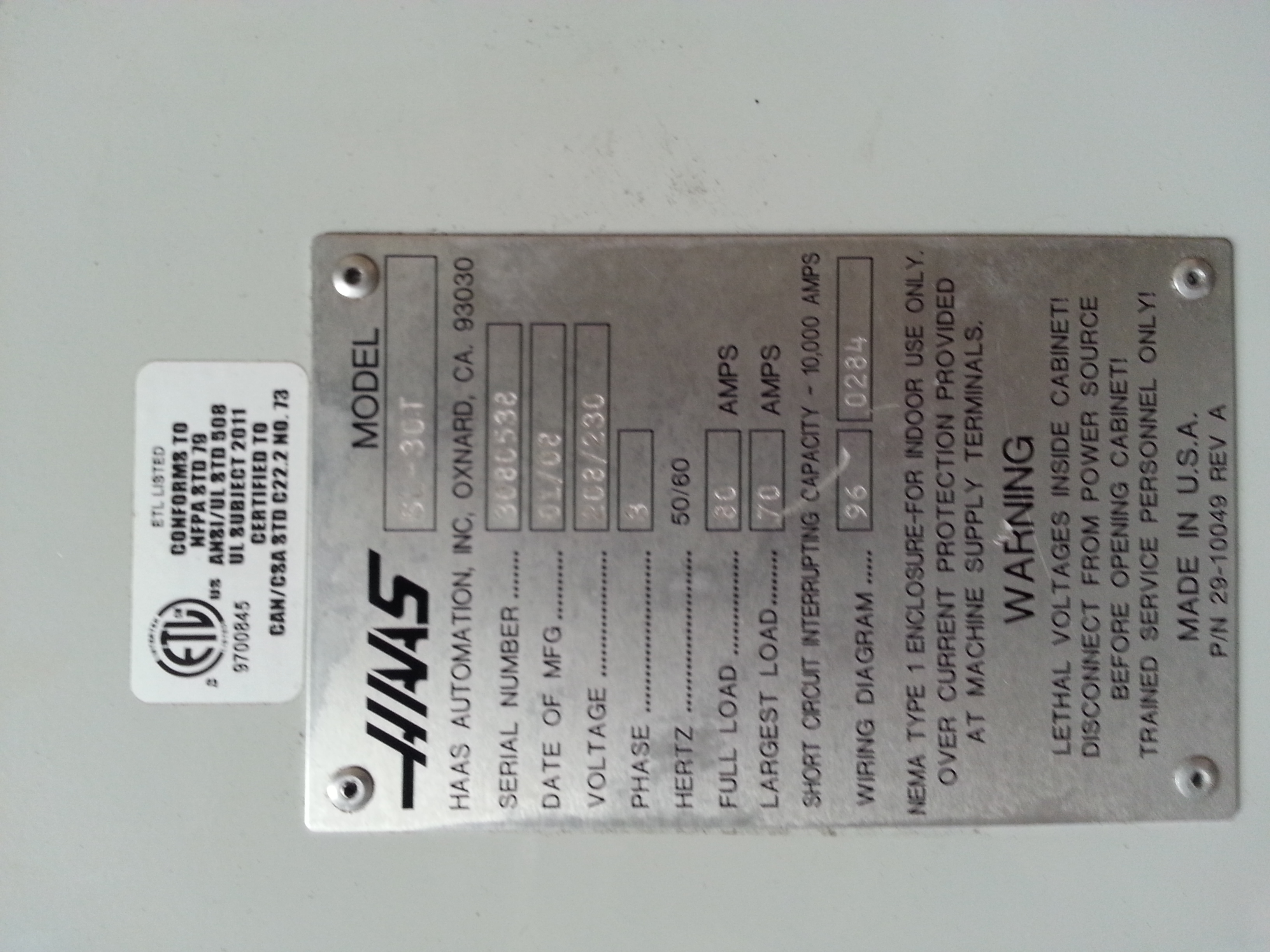 Haas SL-30T 2008 2