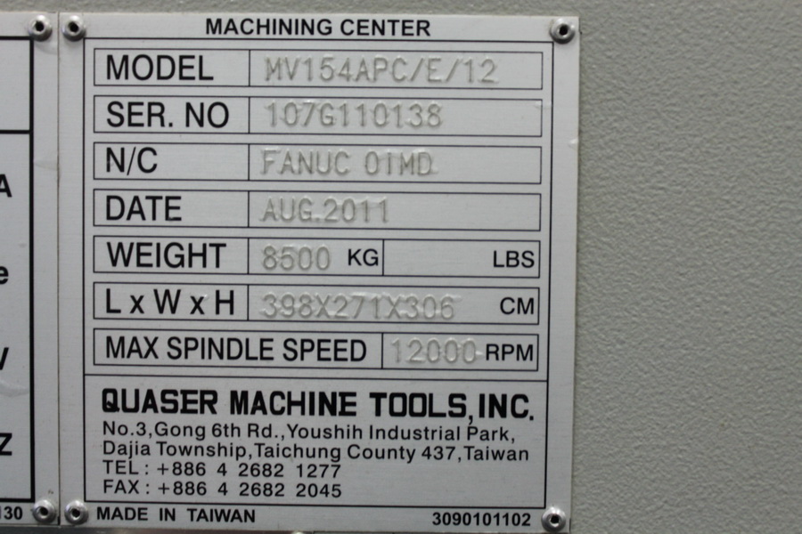 Quaser MV154APC/E/12 2012 1