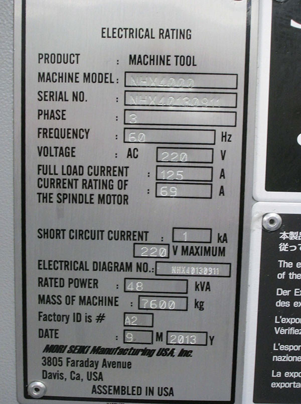 DMG/MORI NHX-4000  2