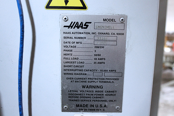 Haas Super Mini Mill 2003 2