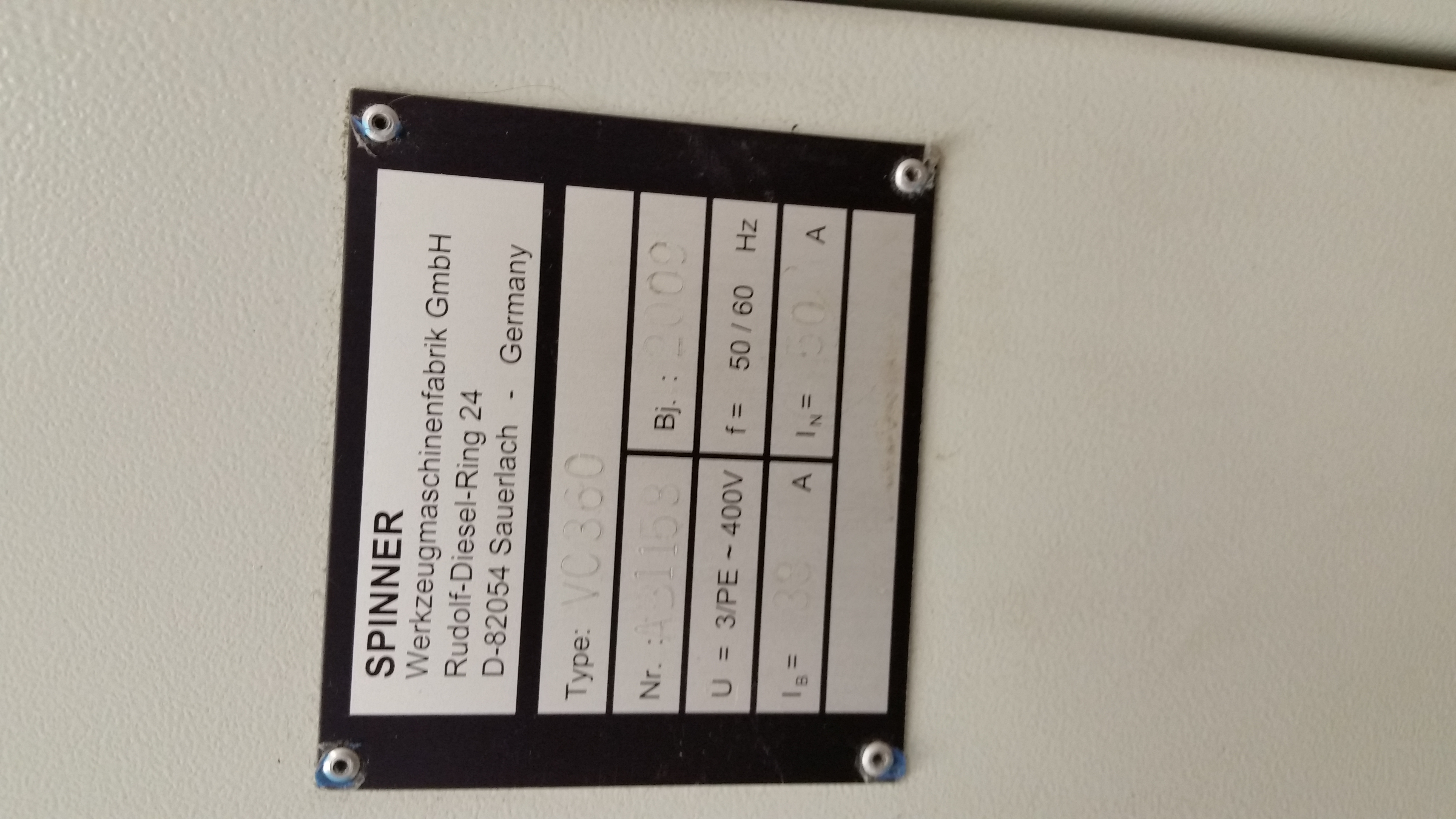 Vertical Machining Center Spinner VC 360 2009 1