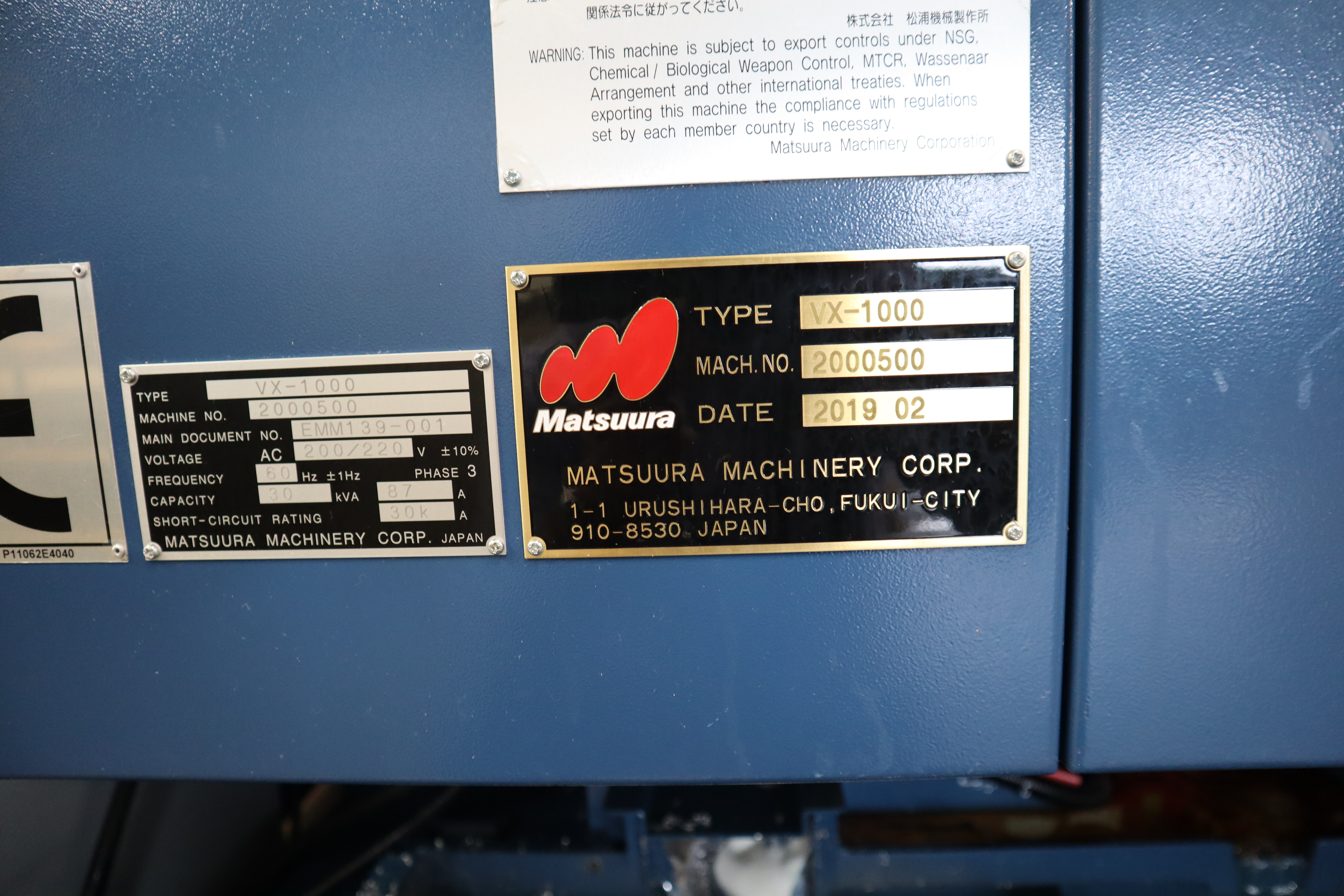 Matsuura VX-1000 2019 1