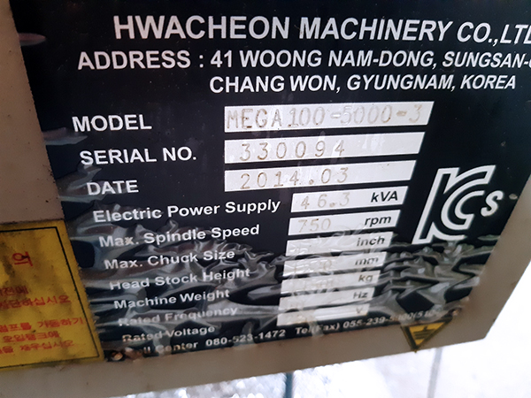 Hwacheon MEGA 100x5000 2014 1