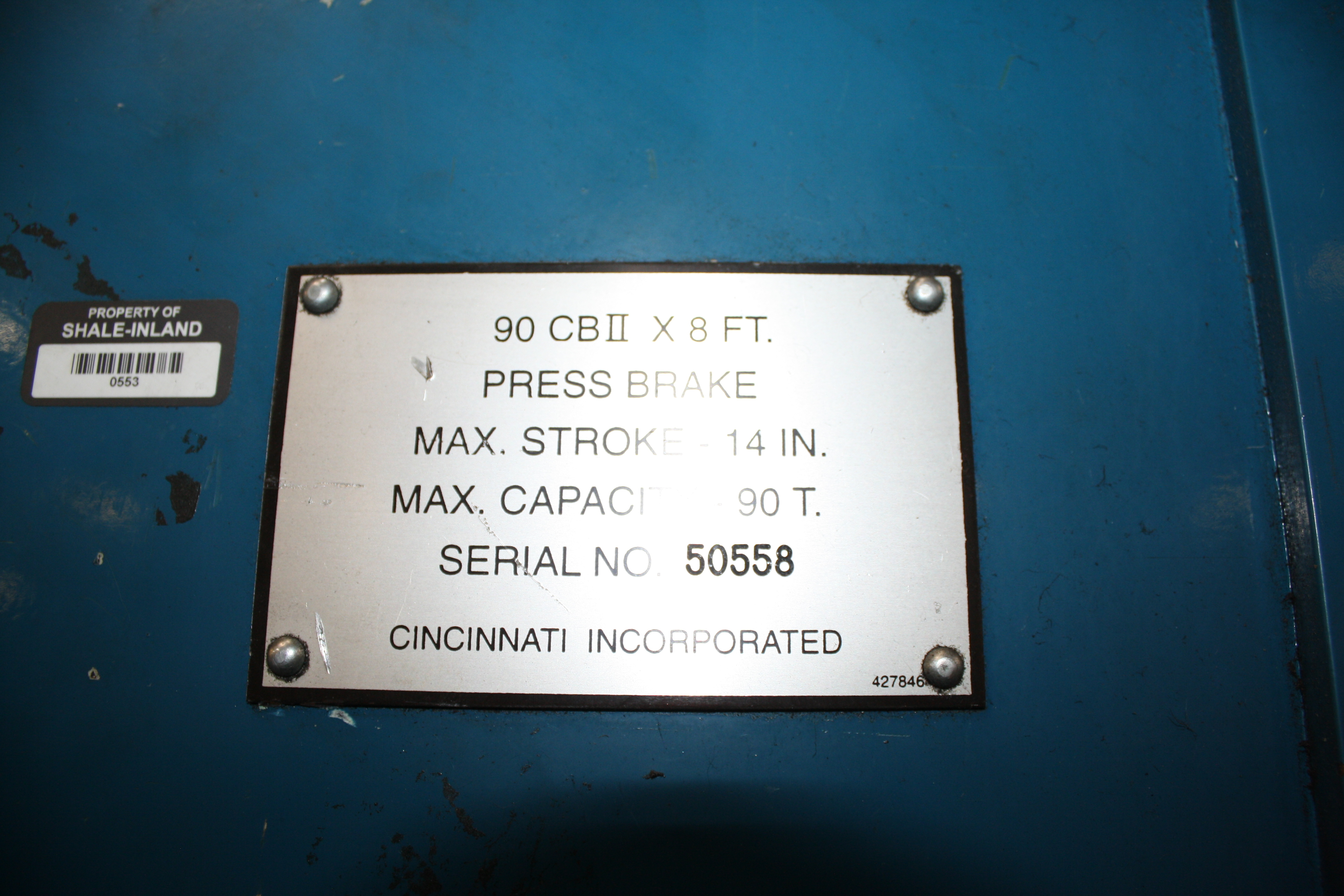Hydraulic Press Brake Cincinnati CB90IIX8 1998 2